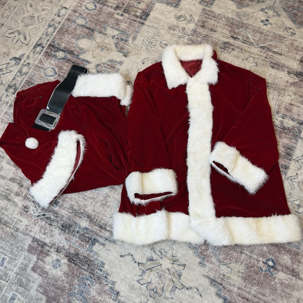 Rubie's Velvet Santa Claus Suit One Size Fits Most Christmas Red Costume